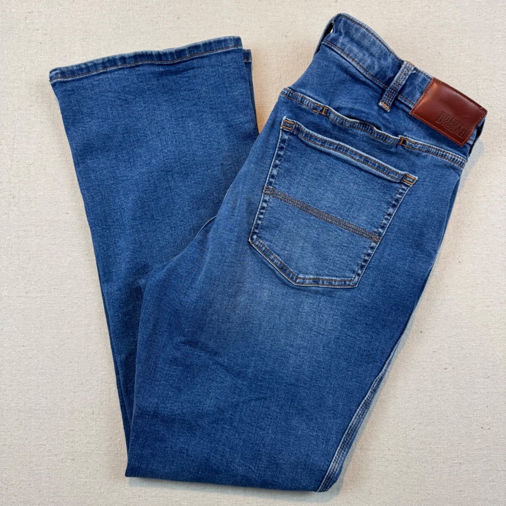 Duluth Trading Co 16 Short Jeans Womens Blue Medium Wash Bootcut Stretch